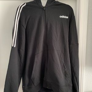 Adidas black zip up track jacket
